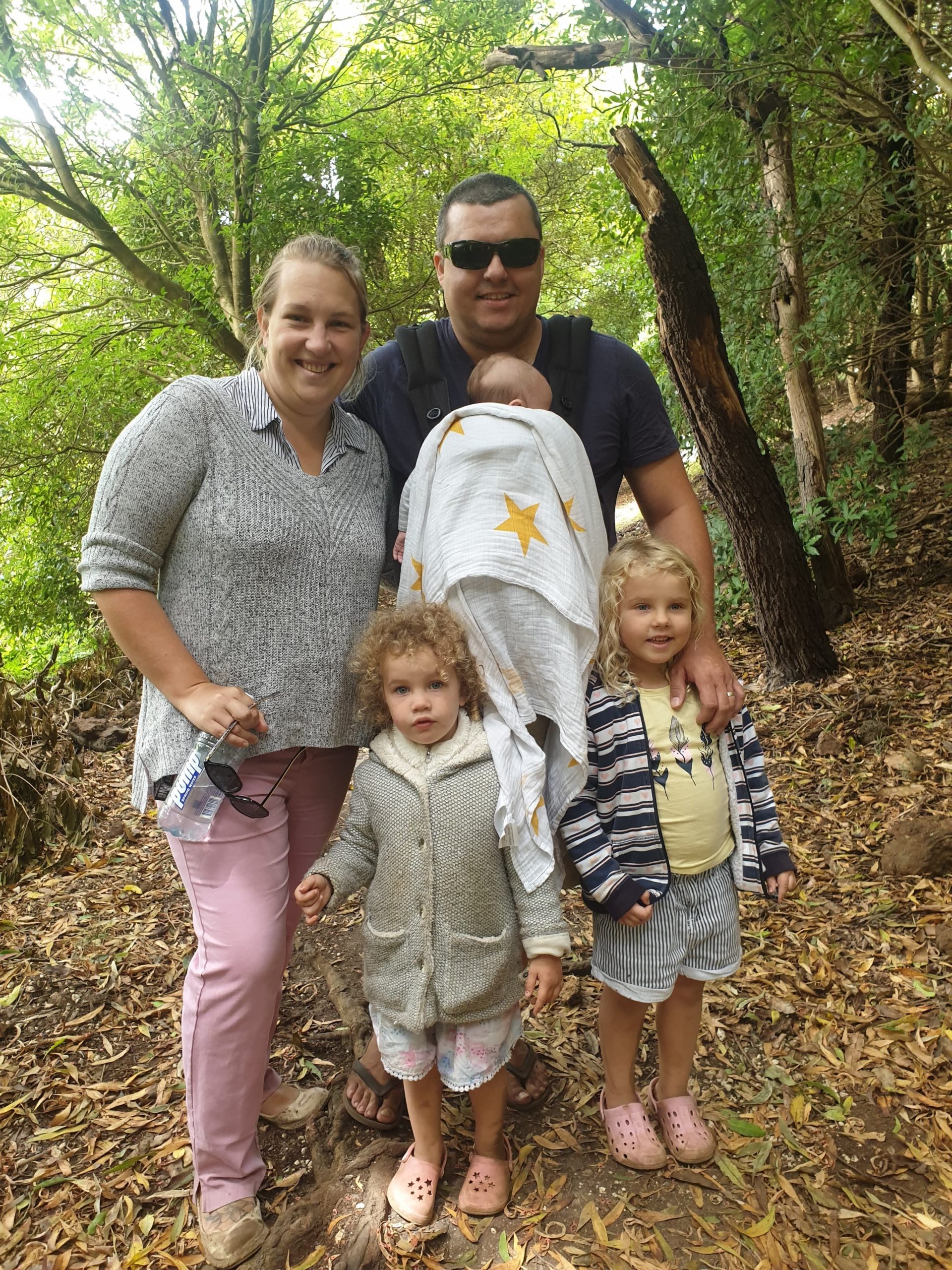 Family picture at Tower Hill with the Emus